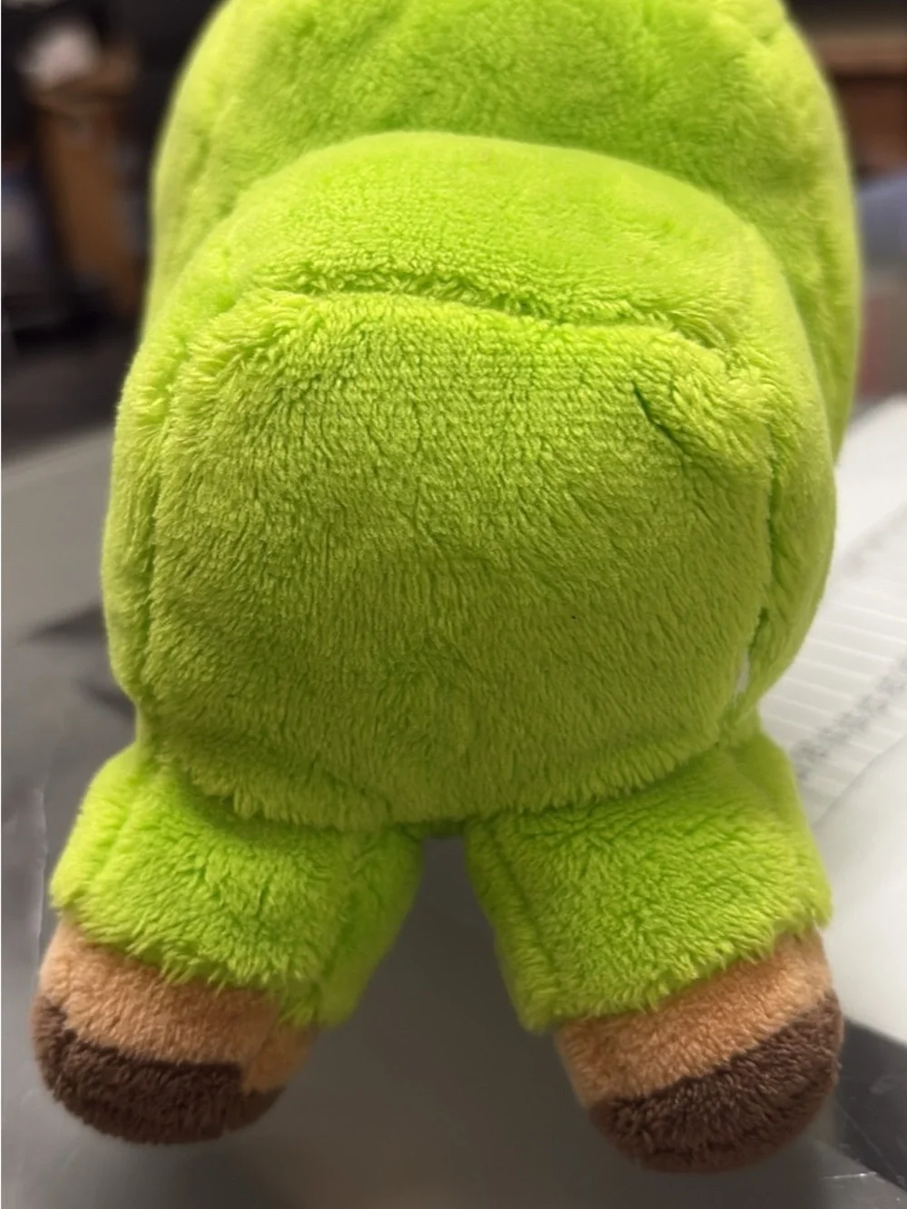 Bright Green Plush Character Toy - Soft Hooded Figure